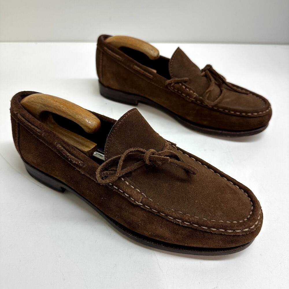 VERY GOOD Carmina x Epaulet Snuff Brown Suede String Loafers Hand Grade US 7.5 D - Picture 4 of 12